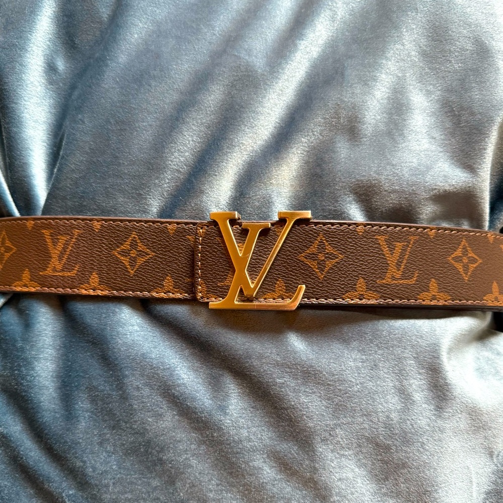 Louis Vuitton Gold and Brown Monogram Belt